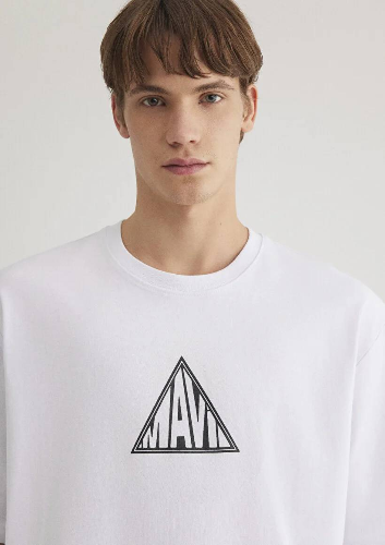 Resim Mavi Baskılı Erkek T-Shirt M0612524-620