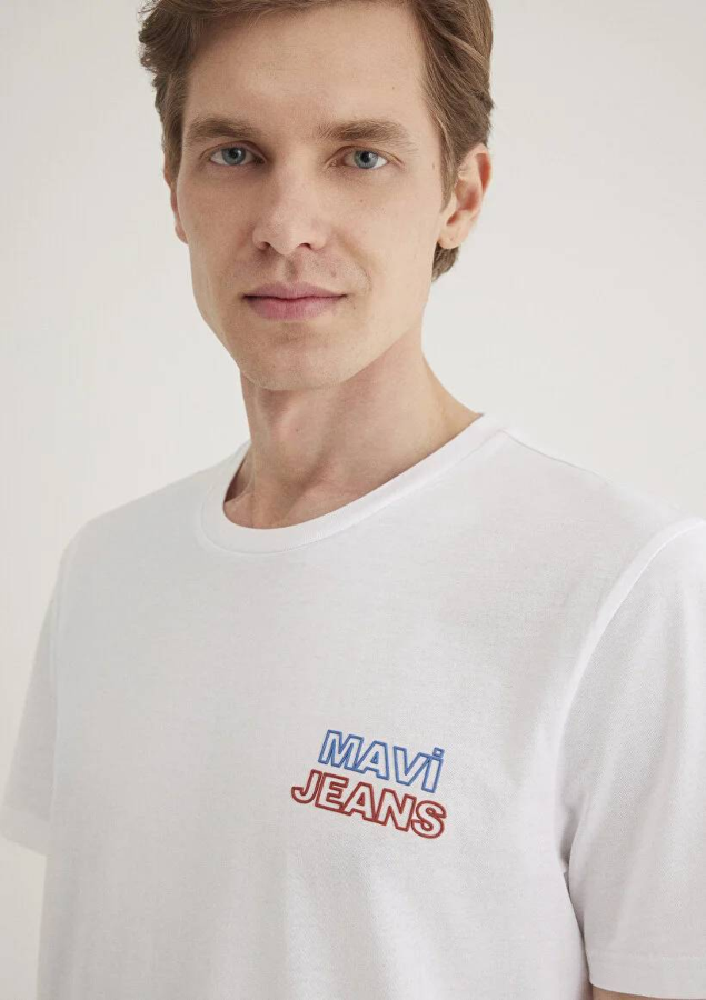 Resim Mavi Mavi Baskılı Erkek T-Shirt M066841-620