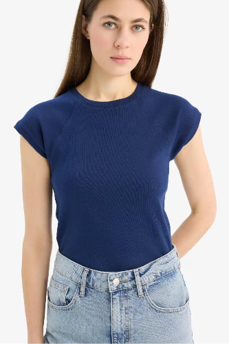 Resim Defacto Kadın T-shirt C7334AX/NV42