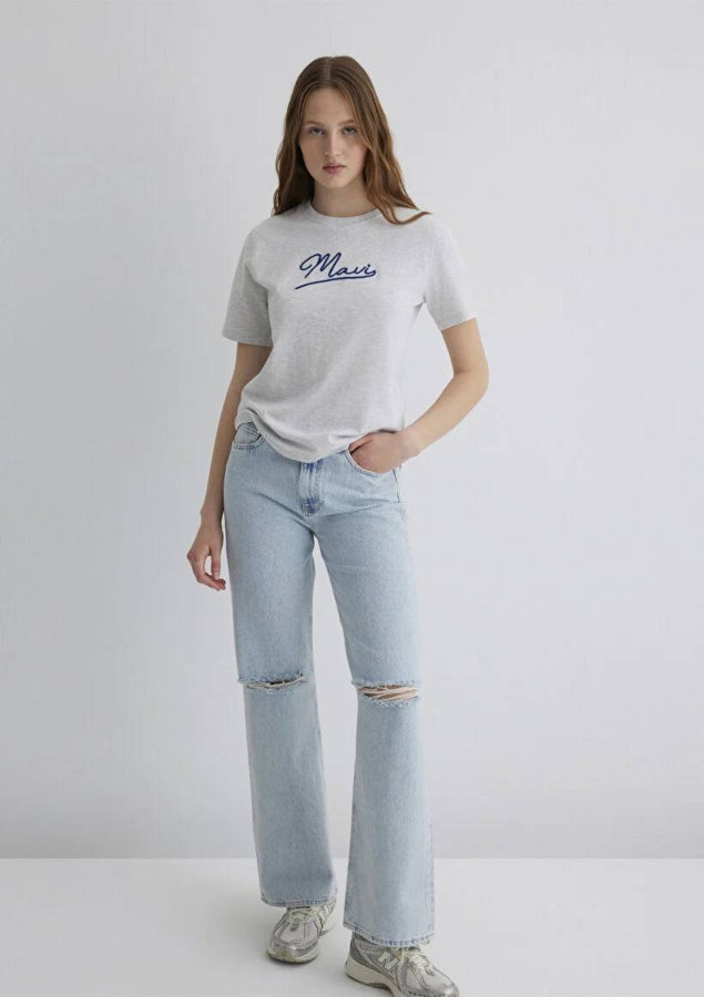 Resim Mavi Regular Kadın  T-shirt M1612421-87033