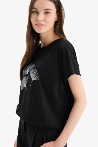 Resim Defacto Kadın T-shirt D8927AX/BK81