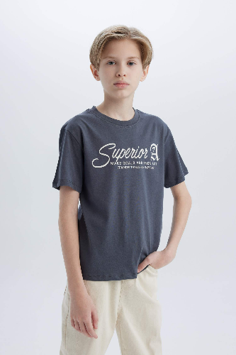 Resim Defacto Erkek Çocuk T-shirt D9256A8/AR58