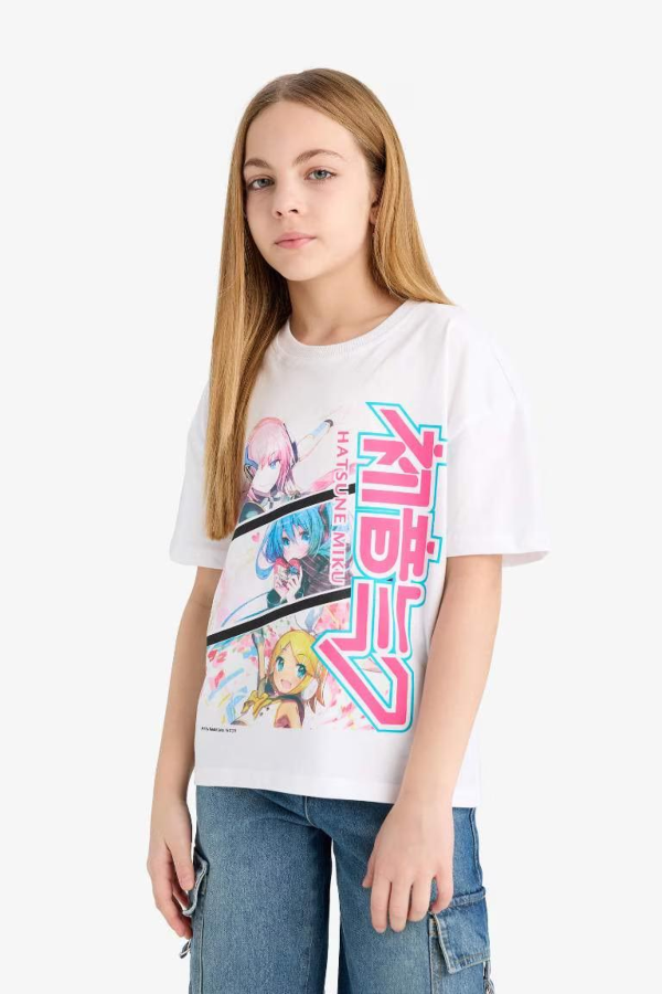 Resim Defacto Kız Çocuk T-shirt E6516A8WT34