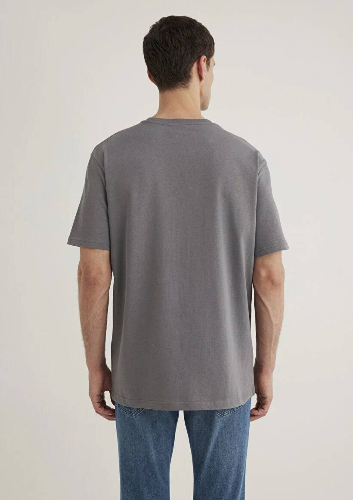 Resim Mavi Bisiklet Yaka Erkek T-Shirt M0611596-80020