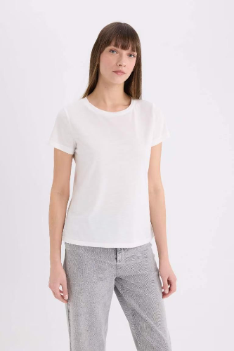 Resim Defacto Kadın Kısa Kol T-shirt W7299AZ/ER105