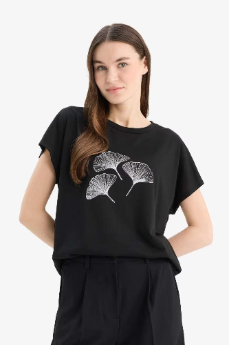 Resim Defacto Kadın T-shirt D8927AX/BK81