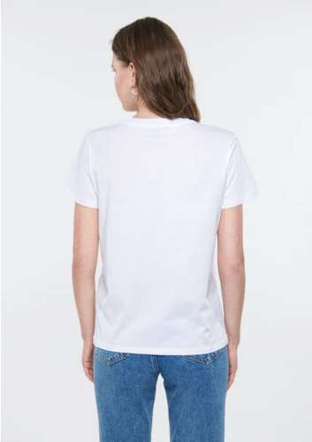 Resim Mavi Bısıklet Yaka Logo Kadın T-Shirt M1612242-620
