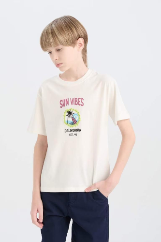 Resim Defacto Erkek Çocuk T-shirt E0969A8WT32