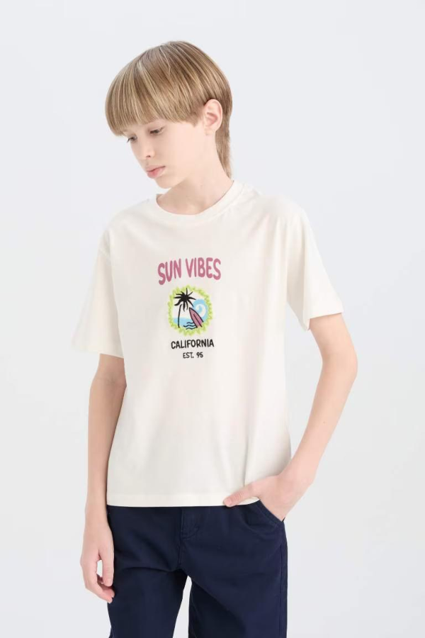Resim Defacto Erkek Çocuk T-shirt E0969A8WT32