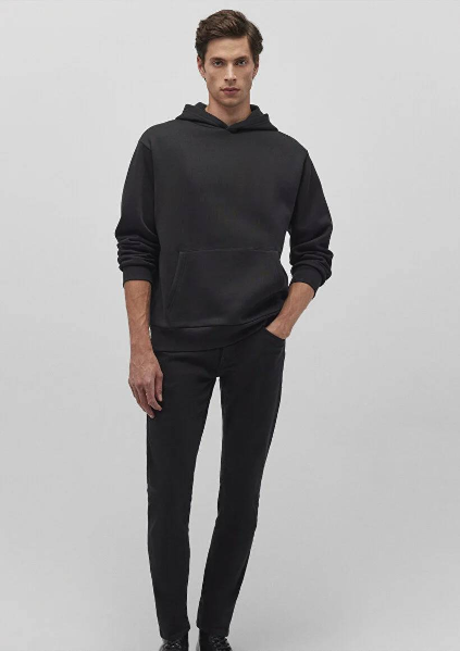 Resim Mavi Kapüşonlu  Loose Erkek Sweat M0S10275-900
