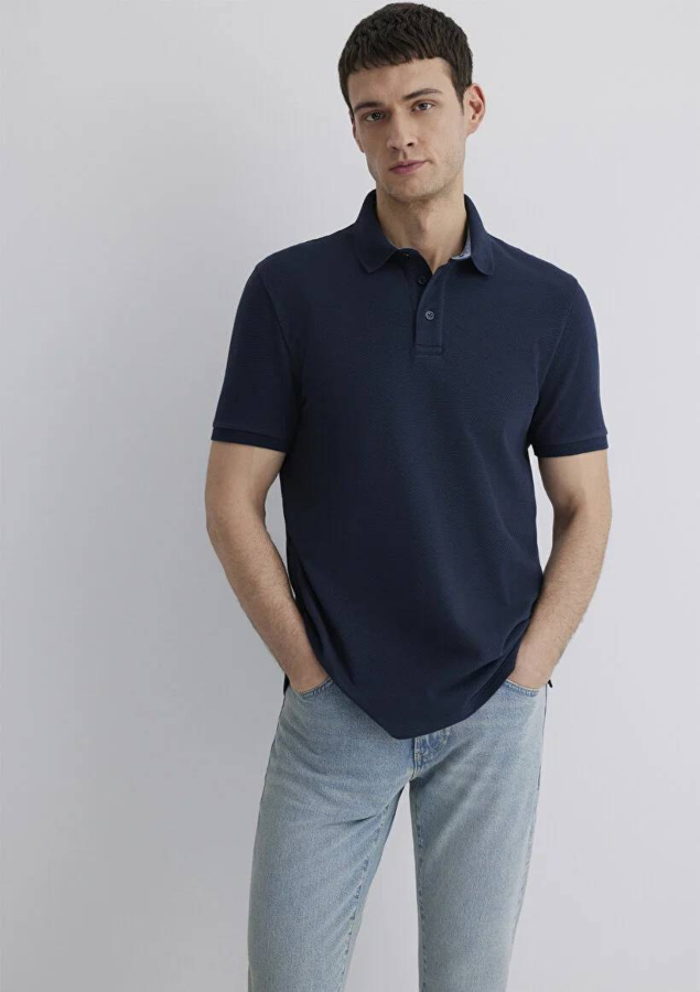 Resim Mavi Polo Erkek T-Shirt M0612534-82183