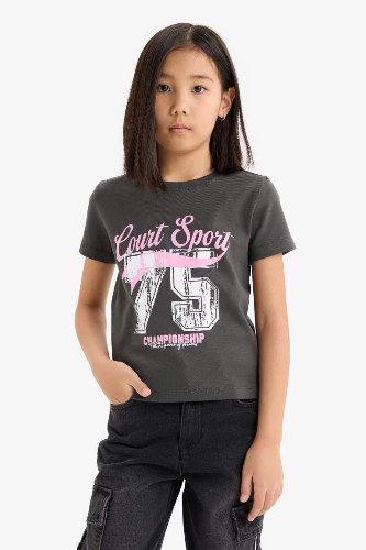 Resim Defacto Kız Çocuk Kısa Kol T-shirt E0366A8AR211