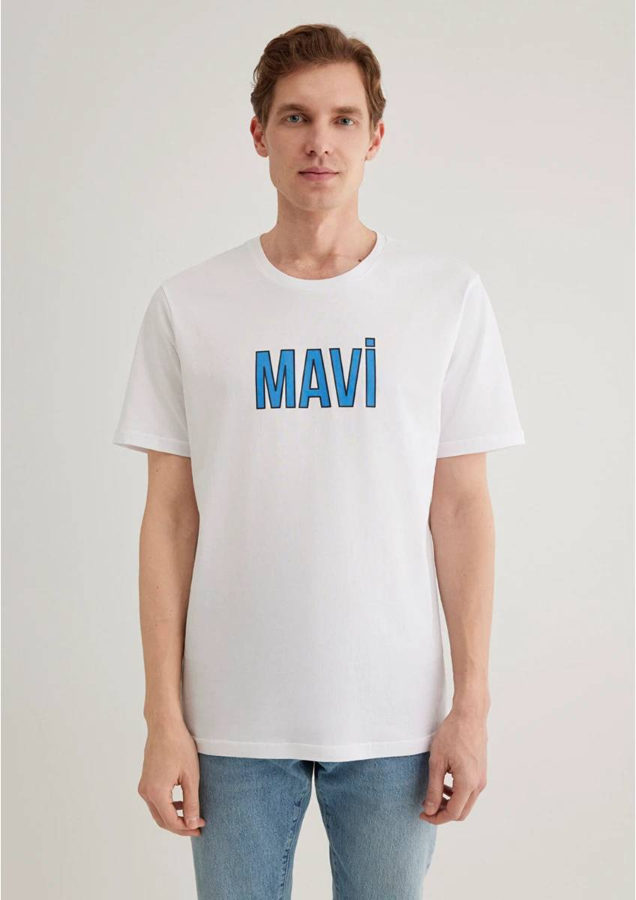 Resim Mavi Logo Erkek T-shirt M066842-620