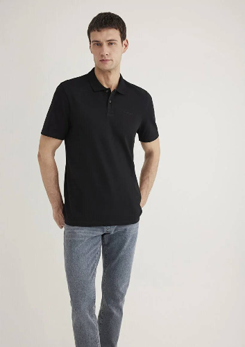 Resim Mavi Polo Yaka Erkek T-Shirt M0611837-900