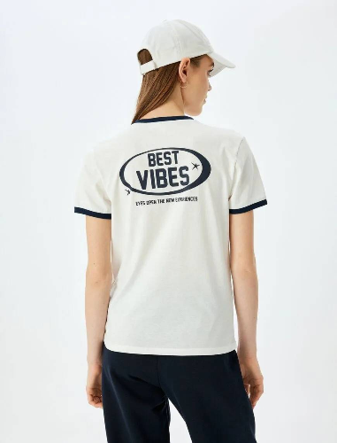 Resim Koton Kadın Kısa Kol T-shirt 5SAL10068IK