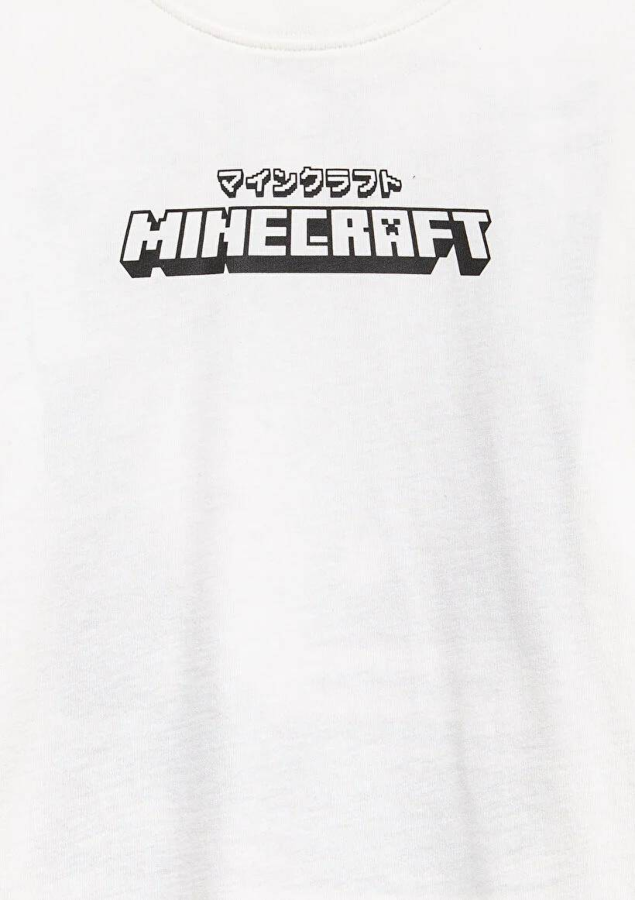 Resim Mavi Minecraft Baskılı Erkek Çocuk T-Shirt M6610378-70057