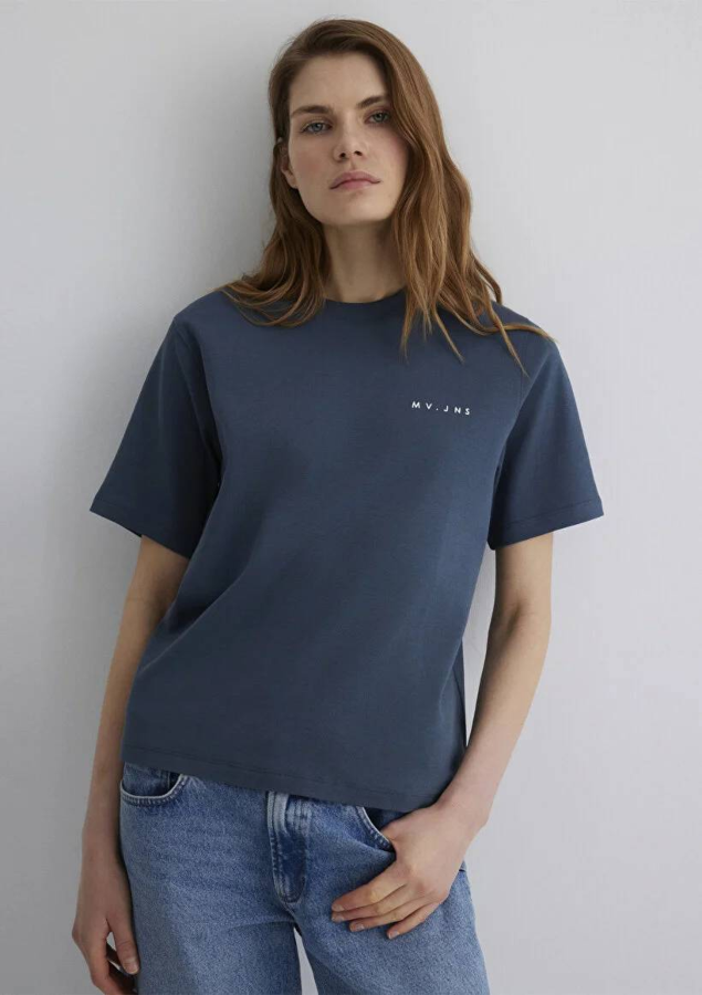 Resim Mavi Regular Kadın  T-shirt M1613148-70500
