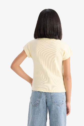 Resim Defacto Kız Çocuk Kısa Kol T-shirt B3053A8ER134