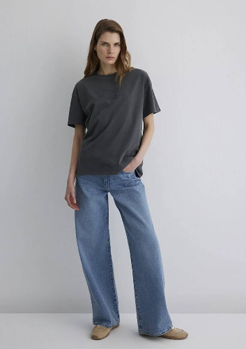 Resim Mavi Loose Kadın  T-shirt M1613141-70763