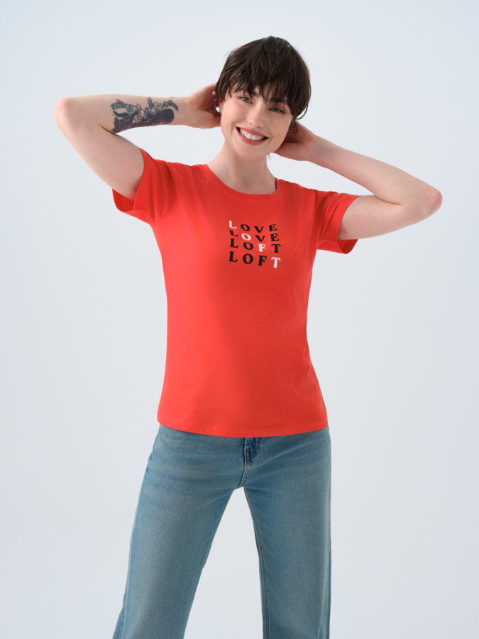 Resim Loft Kadın Regular Fit T-Shirt Lf2038544