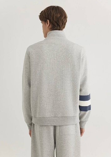 Resim Mavi M Baskılı Half Zıp Erkek Sweat M0S10307-80196