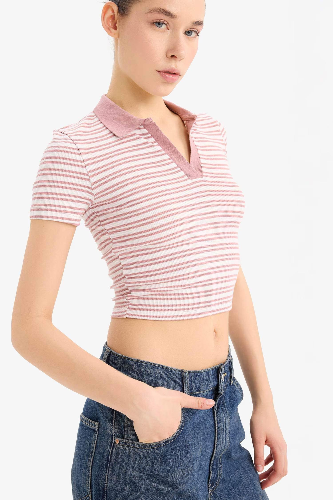 Resim Defacto Kadın Kısa Kol T-shirt E7907AXBR138