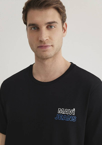 Resim Mavi Mavi Baskılı Erkek T-Shirt M066841-900