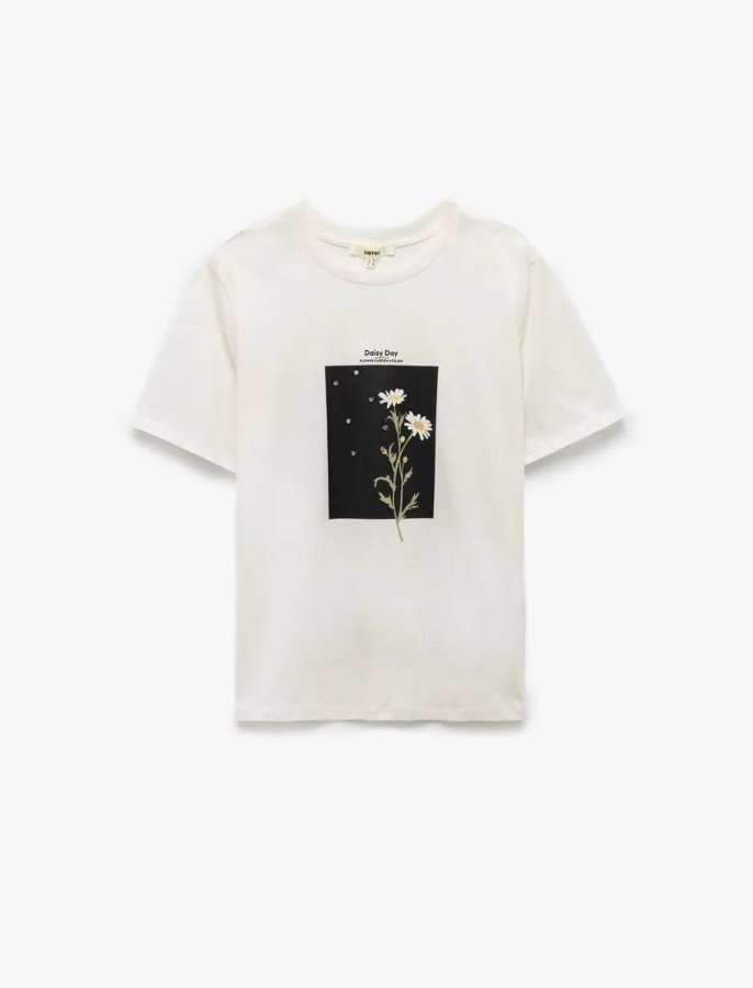 Resim Koton Kadın Kısa Kol T-shirt 5SAK50022UK