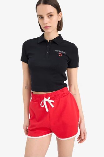 Resim Defacto Kadın Kısa Kol T-shirt D1095AX/BK81