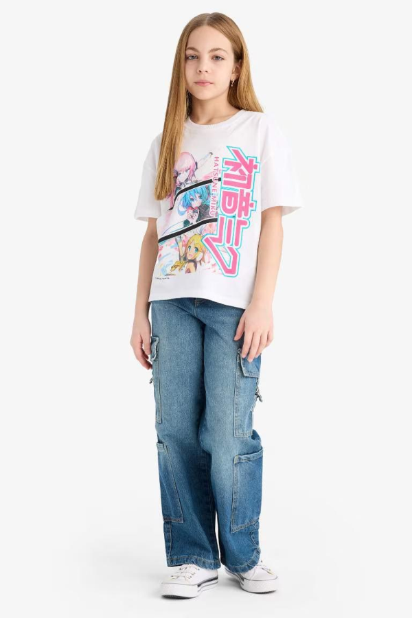 Resim Defacto Kız Çocuk T-shirt E6516A8WT34