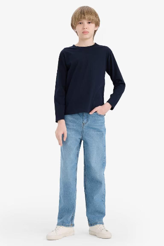 Resim Defacto Erkek Çocuk Uzun Kol T-shirt K1686A6/NV253