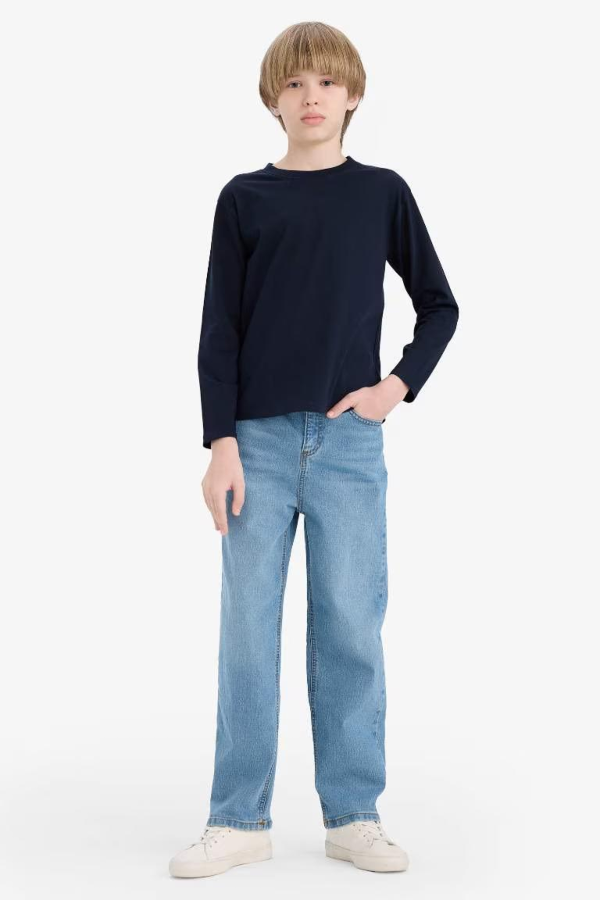 Resim Defacto Erkek Çocuk Uzun Kol T-shirt K1686A6/NV253