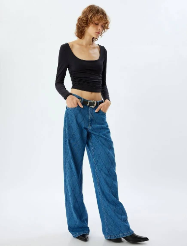Resim Koton Kadın Jean Pantolon 5Wal40155Md