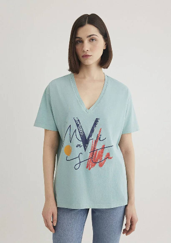 Resim Mavi Kadın T-shirt M1601176-34078