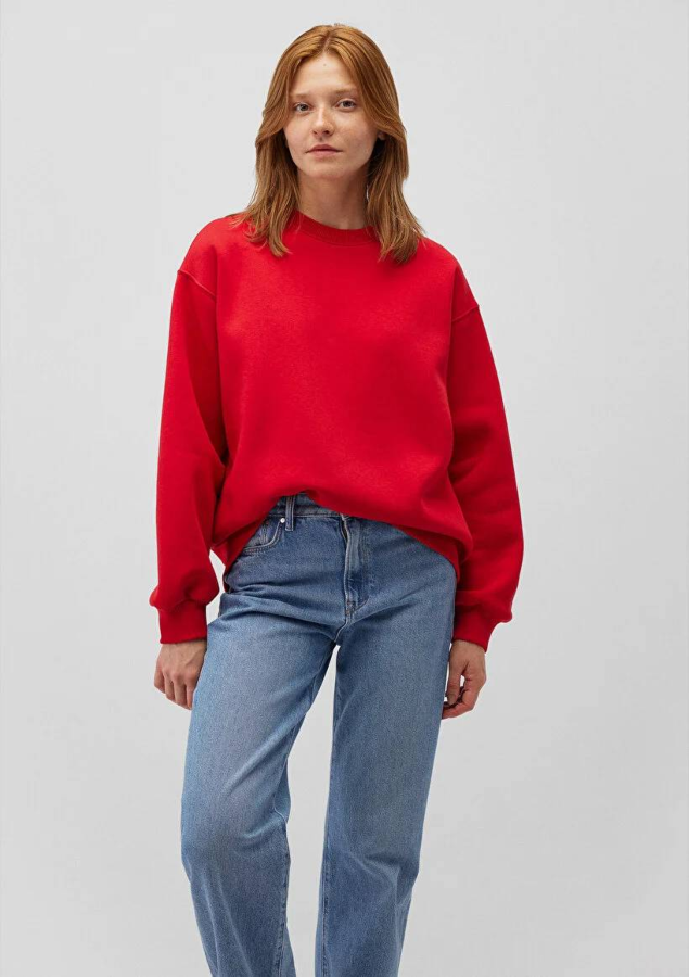 Resim Mavi Bisiklet Yaka Kadın Sweat M1610198-80791