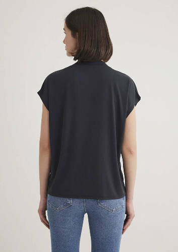 Resim Mavi Kolsuz Kadın T-Shirt M1612250-900