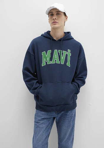 Resim Mavi Baskılı Erkek Sweat M067149-29743