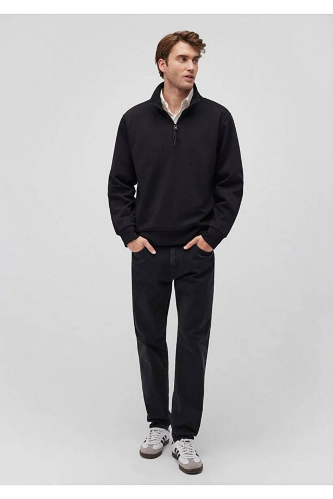Resim Mavi Yarım Fermuarlı Erkek Sweat M0S10278-900