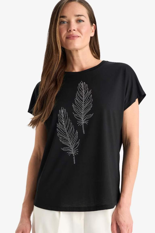 Resim Defacto Kadın T-shirt F4834AX/BK81