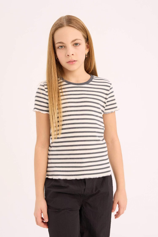 Resim Defacto Kız Çocuk Kısa Kol T-shirt B6692A8GR449