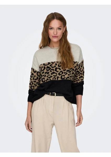 Resim Only Onljade Animal Ls O-Neck Knt Noos Kadın Kazak 15294969