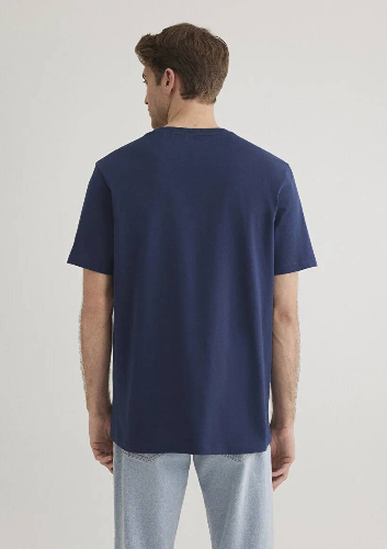 Resim Mavi Logo Tişört Derin Lacivert Erkek T-Shirt M066842-70758