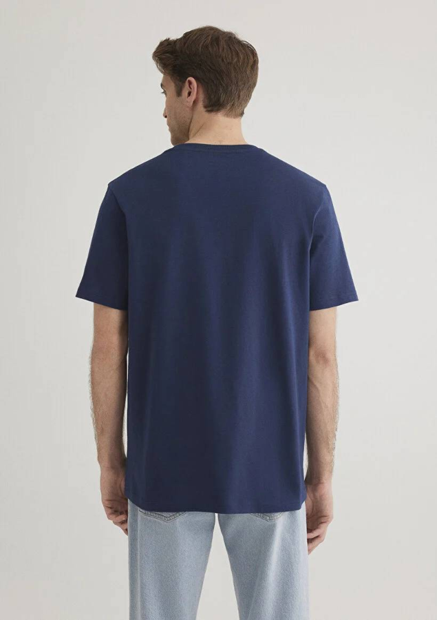 Resim Mavi Logo Tişört Derin Lacivert Erkek T-Shirt M066842-70758