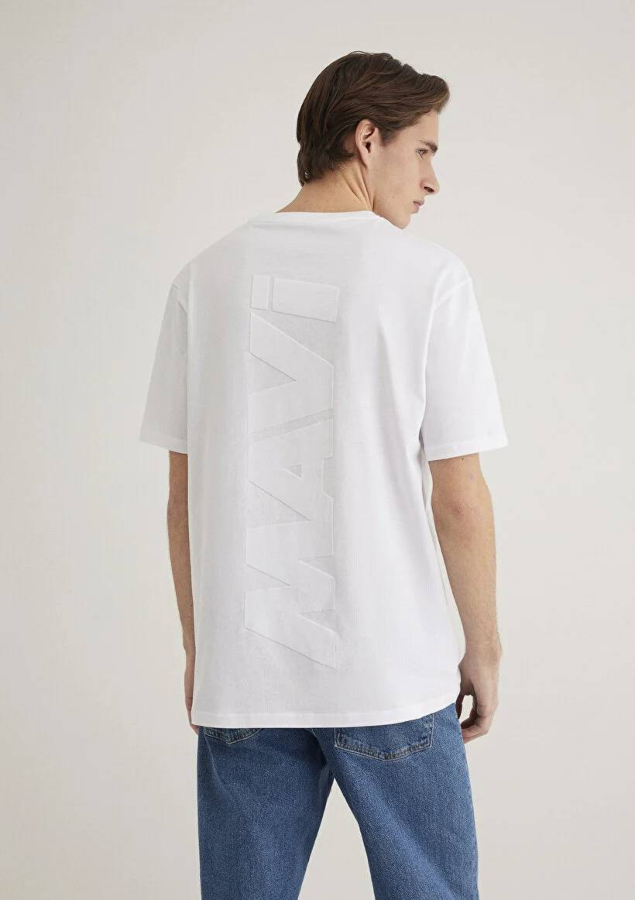 Resim Mavi Mavi Baskılı Erkek T-Shirt M0611313-620