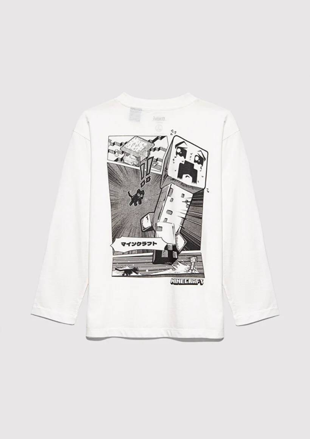 Resim Mavi Minecraft Baskılı Erkek Çocuk T-Shirt M6610378-70057