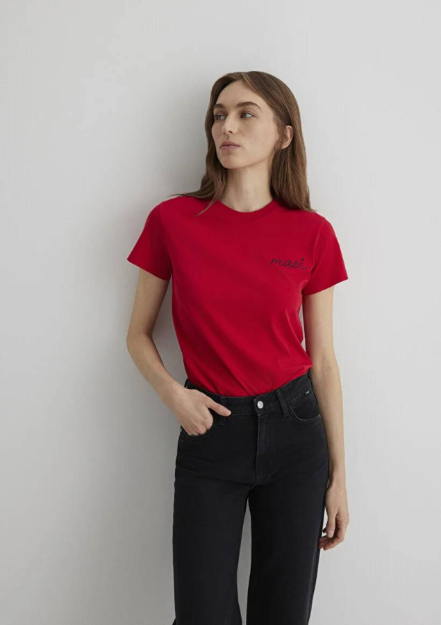 Resim Mavi Semi Slim Kadın  T-shirt M1612962-82054