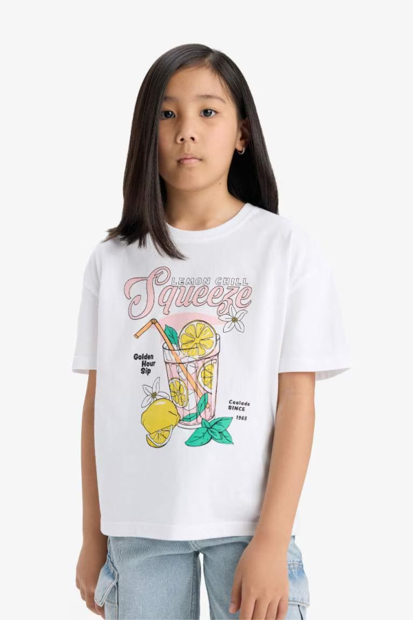 Resim Defacto Kız Çocuk T-shirt E0389A8/WT34