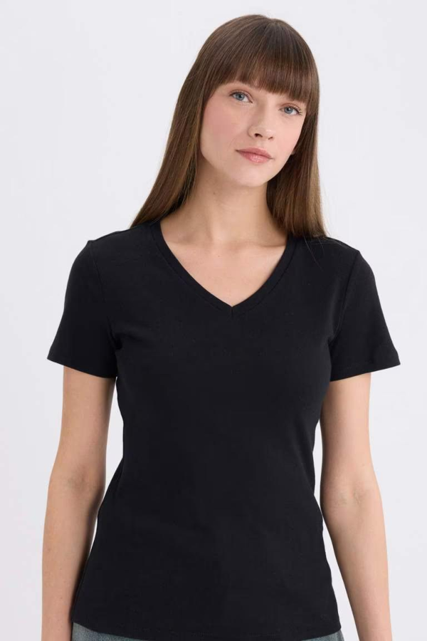 Resim Defacto Kadın Kısa Kol T-shirt I1080AZBK81