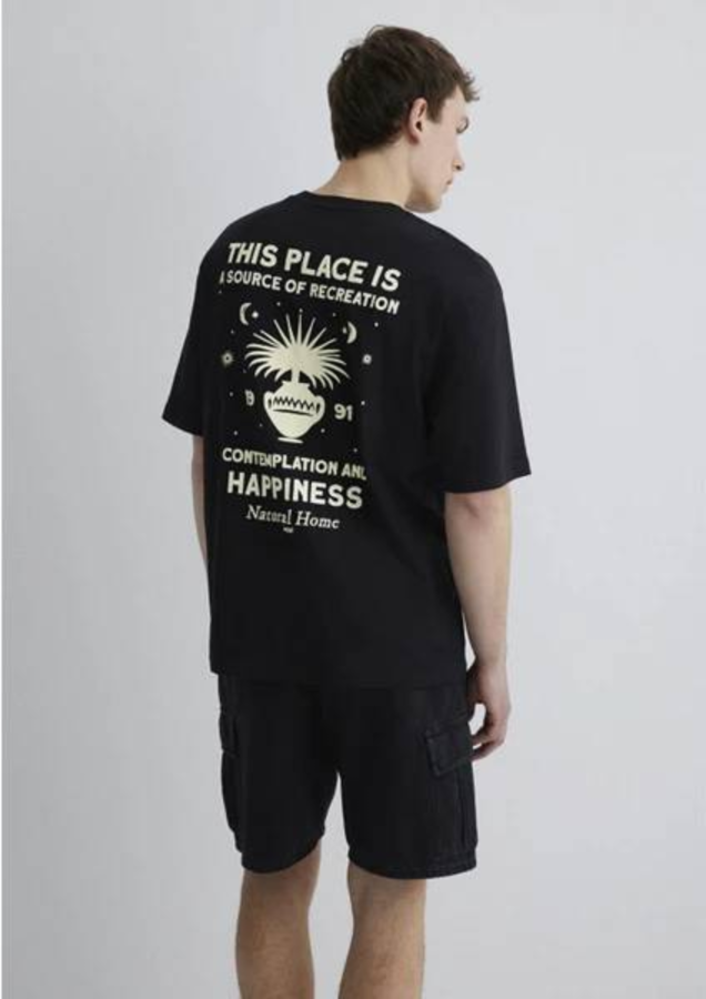 Resim Mavi Relaxed Erkek  T-shirt M0612709-900