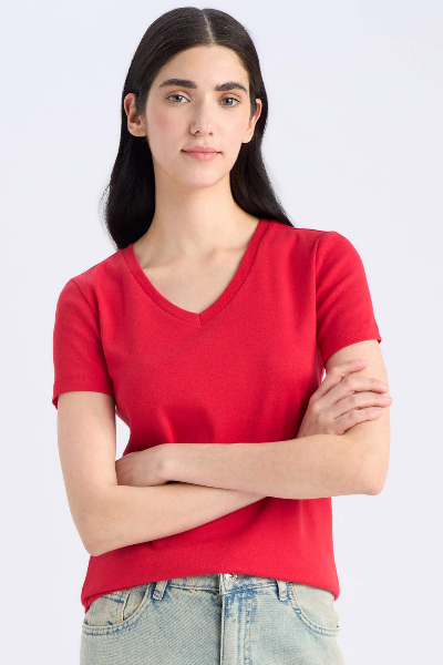 Resim Defacto Kadın Kısa Kol T-shirt I1080AZ/RD286
